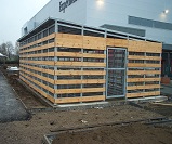 Bespoke Cycle Shelter with wooden cladding at Heathrow Airpor