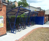 2 x 10 cycle Armstrong cycle shelters with box profile roof sheeting and bolt down fix