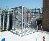 Harlan style 1 gated front cycle shelter for 4 cycles