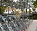 106 cycle 2 tier back to back cycle rack system - Bespoke canopy over, based on Heavy Duty System 