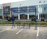 Tavistock cycle shelter for 6 bikes with BREEAM 2008 stand spacing