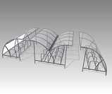 NC05-Aldara open compound cycle shelter for 40 cycles, can be supplied as a closed compound with gates