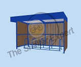 Taurus cycle shelter with FSC timber cladding to back and sides