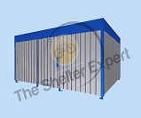 Taurus compound cycle shelter with box profile sheeting to all sides
