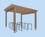 NC31- Woodborough Single row timber cycle shelter for 20 bikes