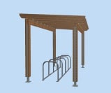 NC37- Woodborough Single row timber cycle shelter for 10 bikes