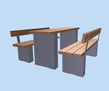 NC39- Woodborough table set, seats with standard leg and backrest