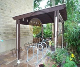 Woodborough Single row timber cycle shelter for 10 bikes