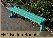 SB24 Heavy duty Sutton bench, 1800mm long, 450mm above ground. Guide price with single colour finish £270.08 